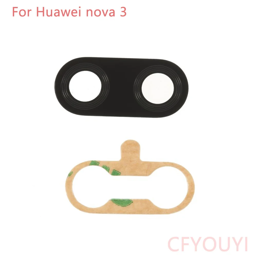 Стеклянная крышка объектива для задней камеры Huawei Nova 3 с клейкой наклейкой 3M 3i / P