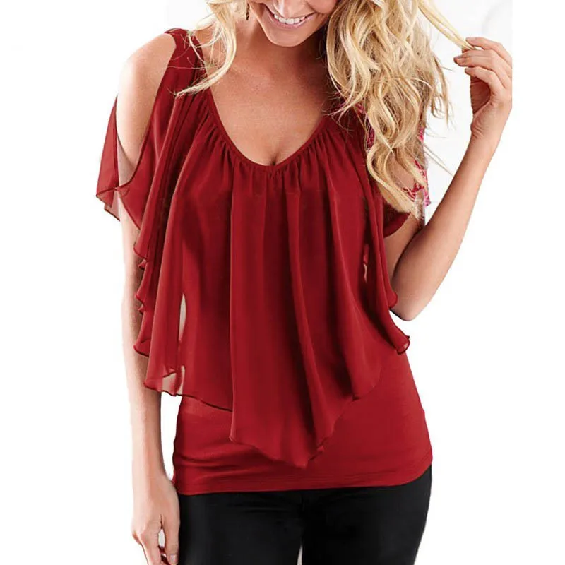 Футболки женские 2017 летние топы сексуальные с открытыми плечами v образным