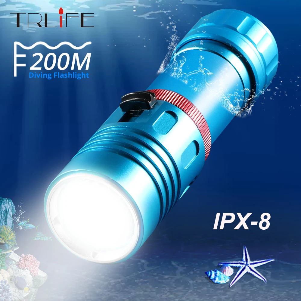 IPX8 водонепроницаемый уровень XM-L2 18650 или 26650 Дайвинг вспышка светильник светодиодный подводный вспышка светильник s портативный фонарь погружение светильник фонарь