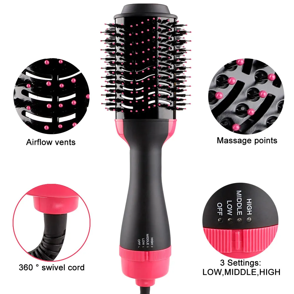 Профессиональный фен для волос щетка 2 в 1 выпрямитель бигуди гребень