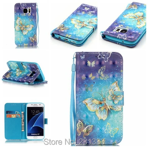 Кожаный чехол кошелек с объемной мультяшной совой для Samsung Galaxy S7 S5 S6 EDGE NOTE 5 LG K5 Stylus