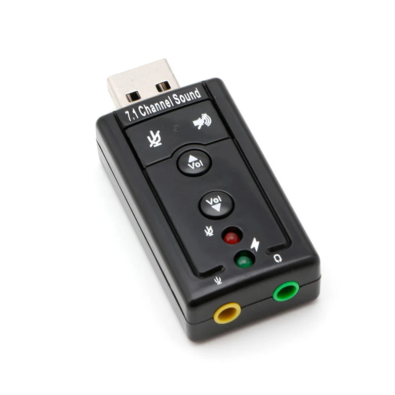 Внешняя 7 1 канальная USB 3D Виртуальная Звуковая карта адаптер портативный
