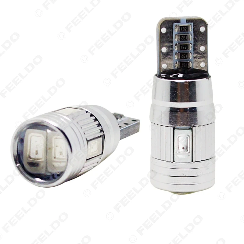 FEELDO 2 шт. мощность T10/W5W/194/168 6SMD 5630 LED Canbus безошибочная автомобильная светодиодная
