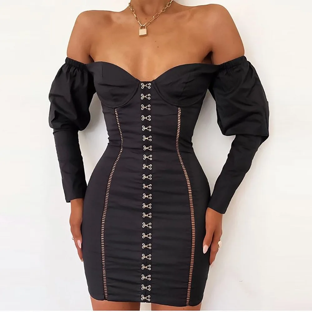 Сексуальное облегающее мини платье карандаш с вырезом лодочкой для женщин Vestidos