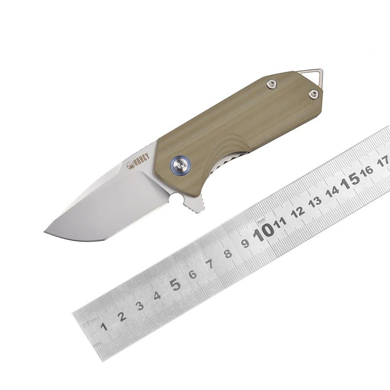 Коричневый KUBEY KU203 EDC Флиппер нож, лезвие Tanto D2 и Ручка G10 Открытый складной нож с металлическим карманным зажимом для кемпинга пеших прогулок - Цвет: Коричневый
