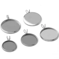 20pcs stainless steel v shape pendant cabochons blank fit 8101214161820mm no fade round drop ornament handmade diy jewelry