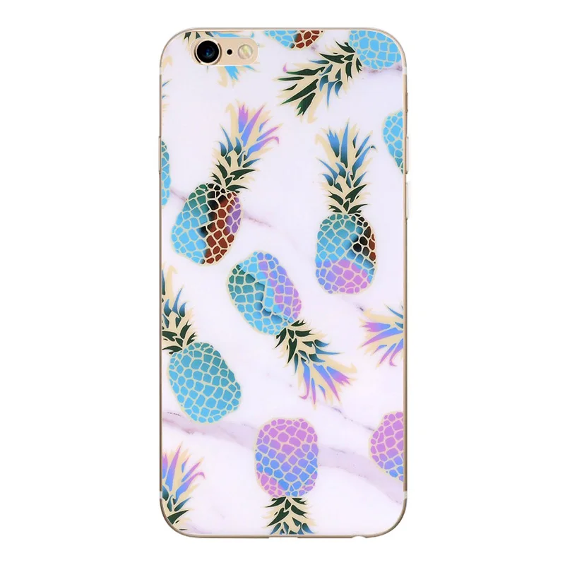 Модный розовый чехол для Fundas iphone 6S 6 с узором в виде ананаса задняя крышка 7 8 plus 5 5S
