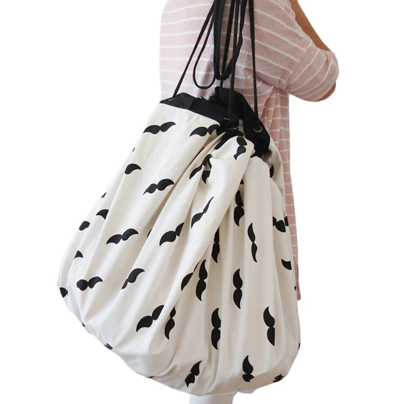 Складная сумка для хранения детских игрушек портативный хлопковый холщовый