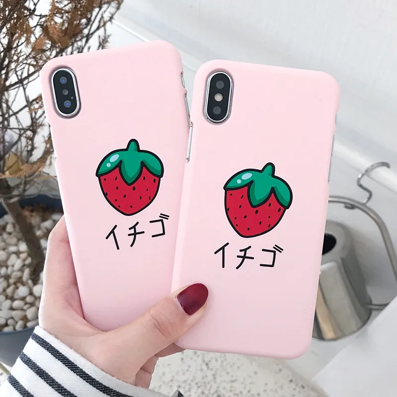 Coque for iPhone X Cartoon Strawberry Slim Phone Case on For 7 7Plus 6 6s 8 Plus Korean Style Cover Fundas |