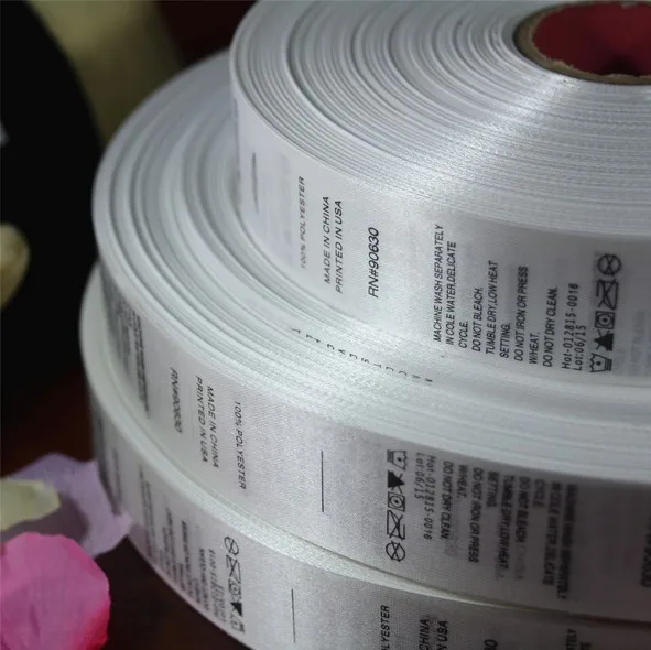 Бесплатная доставка Заказная атласная стиральная этикетка и мягкий шелк уход