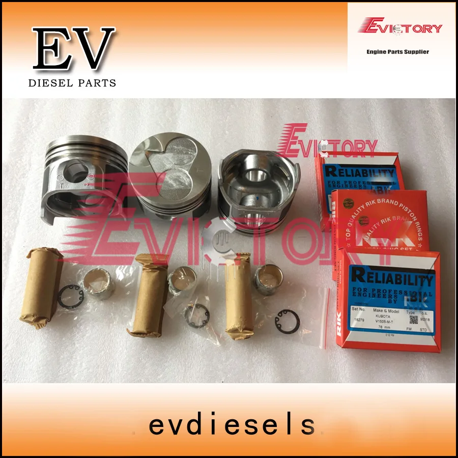 

Oversize D1105 piston +0.50 and piston ring +0.50 For Kubota U-20-3S excavator
