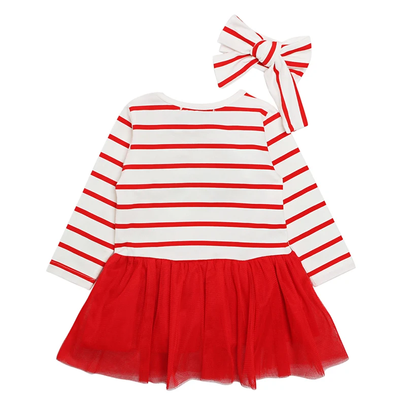 Rorychen 2019 New Arrived Toddler Kids Baby Girls Santa Claus Striped Princess Dress Christmas Outfits Clothes | Детская одежда и