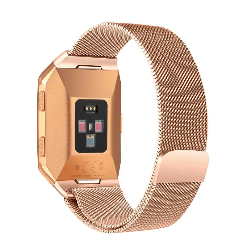 Rose gold Fitbit культовые браслеты металлические, Joyozy нержавеющая сталь магнитная сетка сменный ремешок для Fitbit Ionic Smart Wa - Цвет ремешка: Rose gold