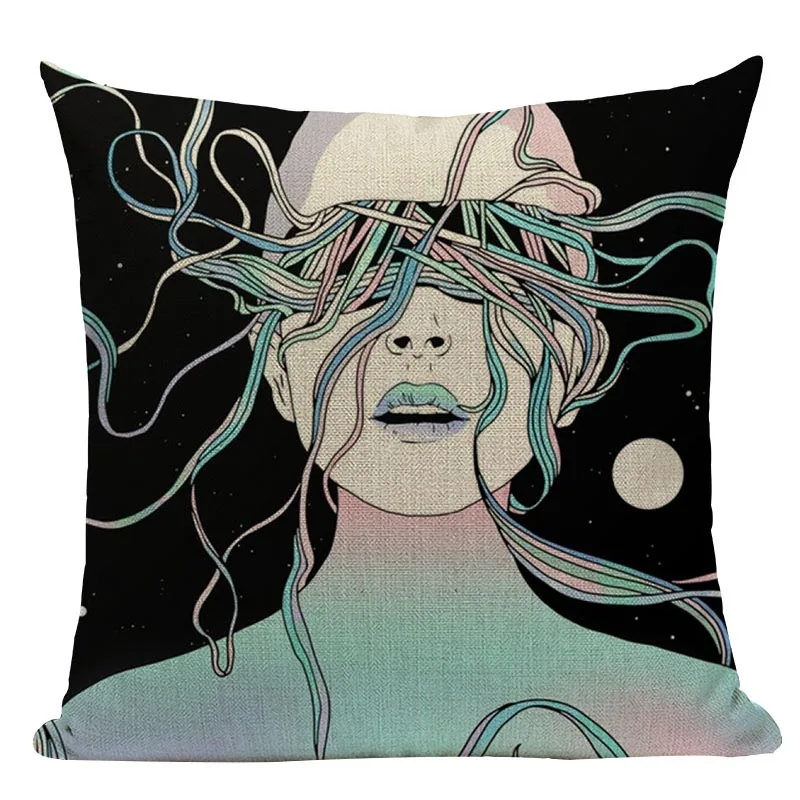 Чехлы для подушек с абстрактным изображением человечества декоративные