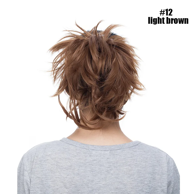 light brown S-noilite, 12 дюймов, синтетические волосы, коса, шнурок, конский хвост, заколка для наращивания, плетение, шиньон, Женский коготь, конский хвост, пучок волос - Цвет: light brown