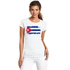 BLWHSA женская футболка с ностальгическим флагом Кубы, с круглым вырезом и коротким рукавом, женская футболка, повседневные топы