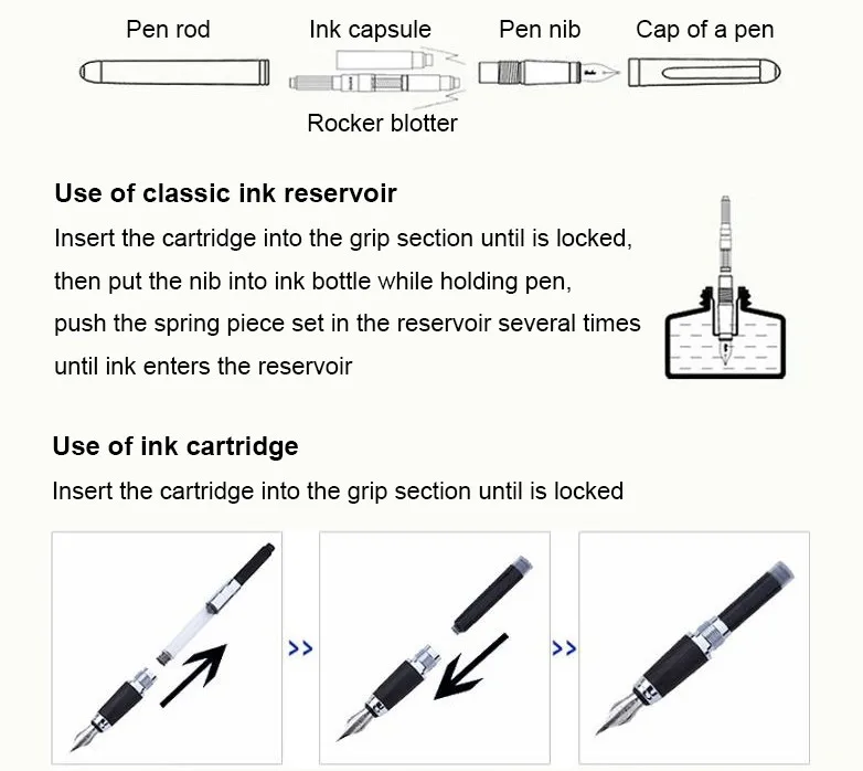 

Jinhao 8812 Fountain Pen Rose Wood Barrel Vintage Style