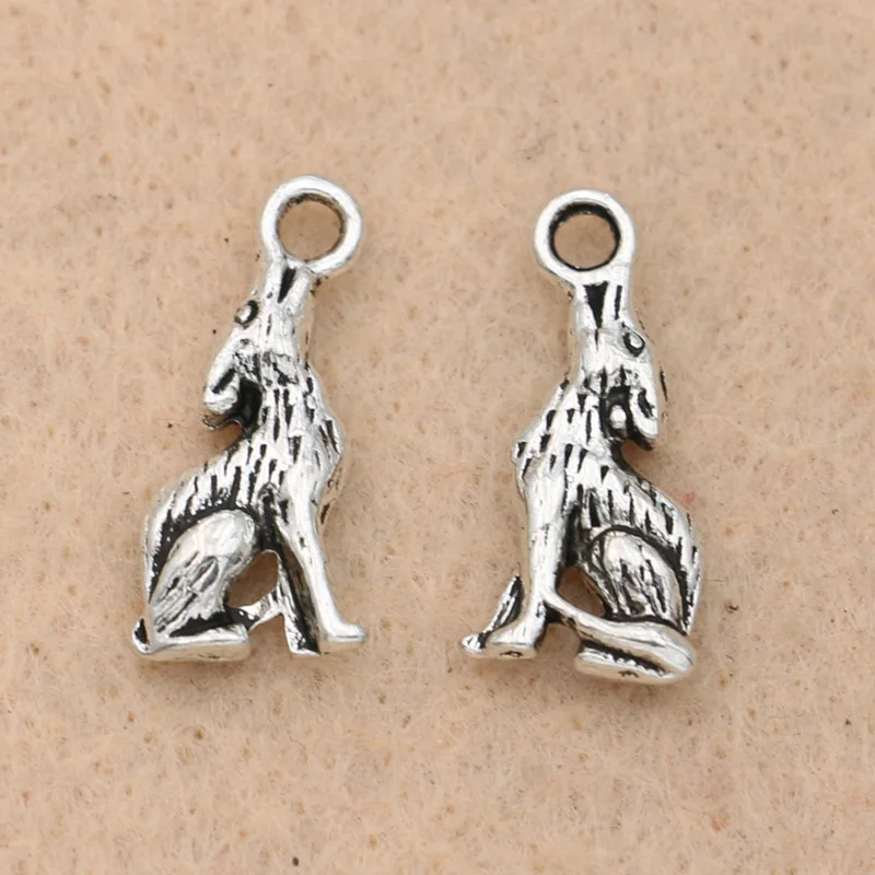 10 шт. посеребренные Подвески с волком в античном стиле ювелирные изделия сделай