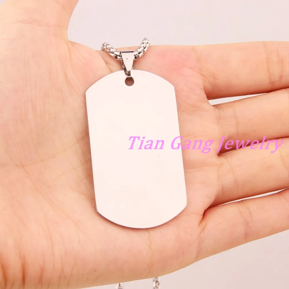 Стильная мужская цепочка 43*29 мм в стиле милитари из нержавеющей стали 316L