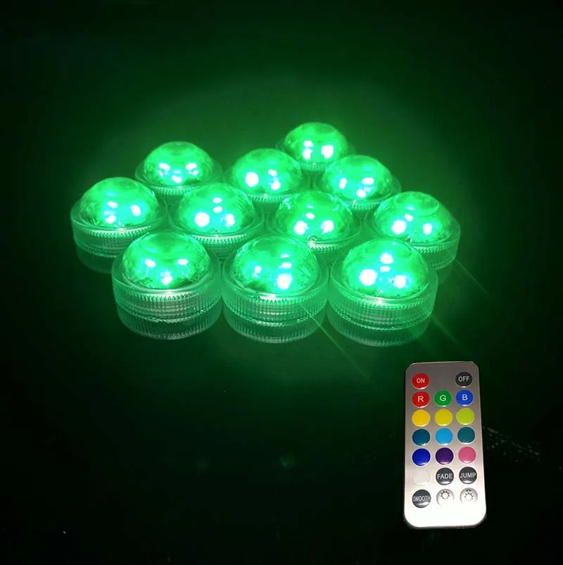 CR2032 MiniLED Light с питанием от батареи (20 шт./лот) RGB погружные светодиодные вечерние