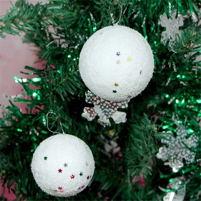 6 шт. диаметр 4 см Белый Рождественский Снежный шар для вечевечерние стандартные
