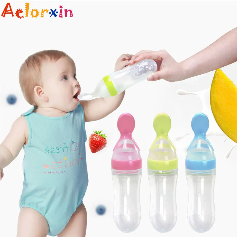 Aelorxin 1 шт. для новорожденных силикагель бутылочка для кормления с ложкой Еда дополнение для малышей риса бутылочка для каши
