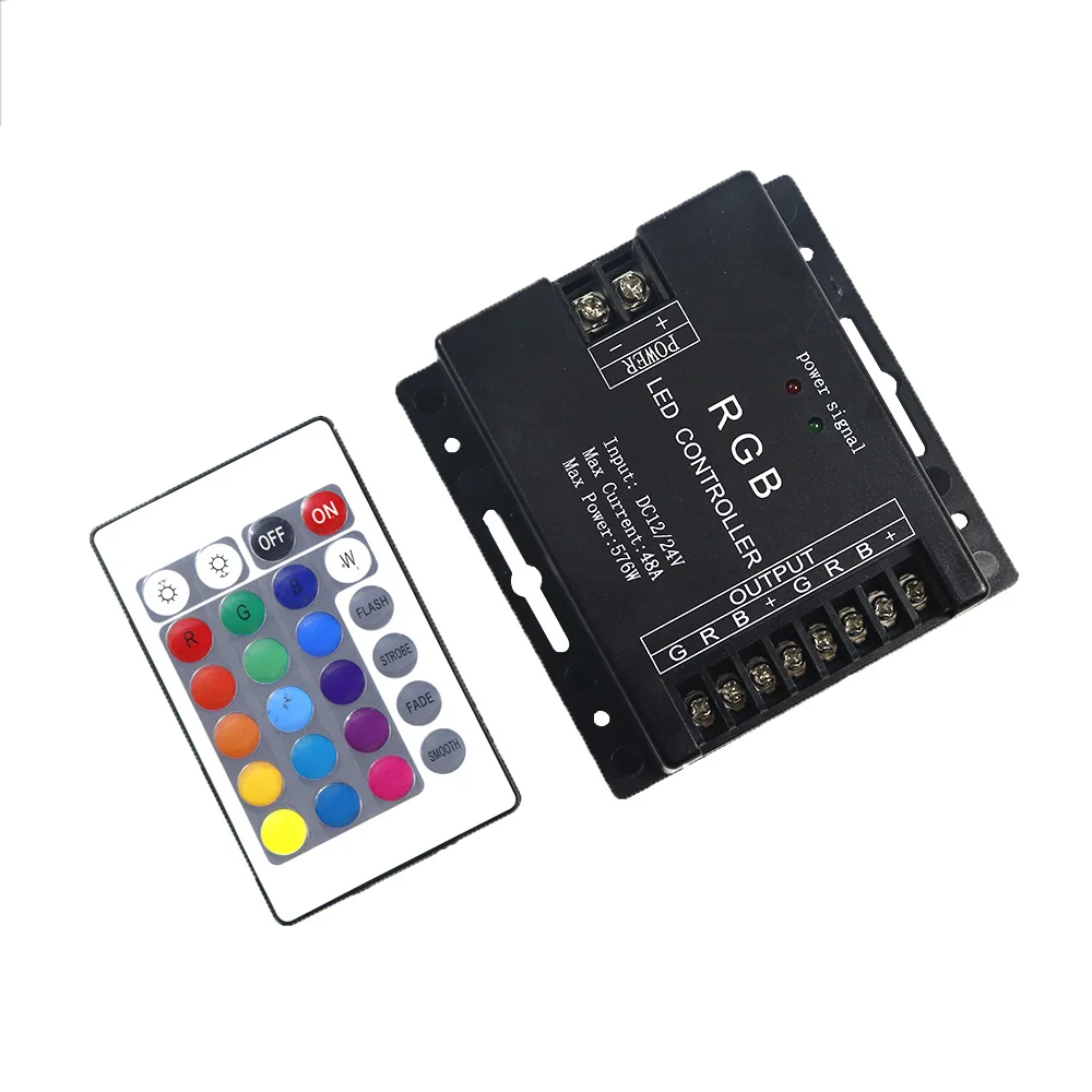 Беспроводной ИК-контроллер для светодиодных лент DC12-24V 48 а 576 Вт 3528 5050 5730 | Лампы и