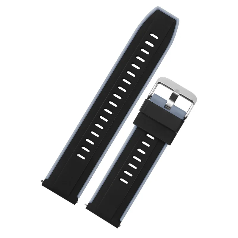 black grey 22 мм ремешок для часов huawei watch GT/GT2 samsung Gayle 46 спортивный ремешок для женщин и мужчин сменный Браслет умные часы аксессуары - Цвет: black grey