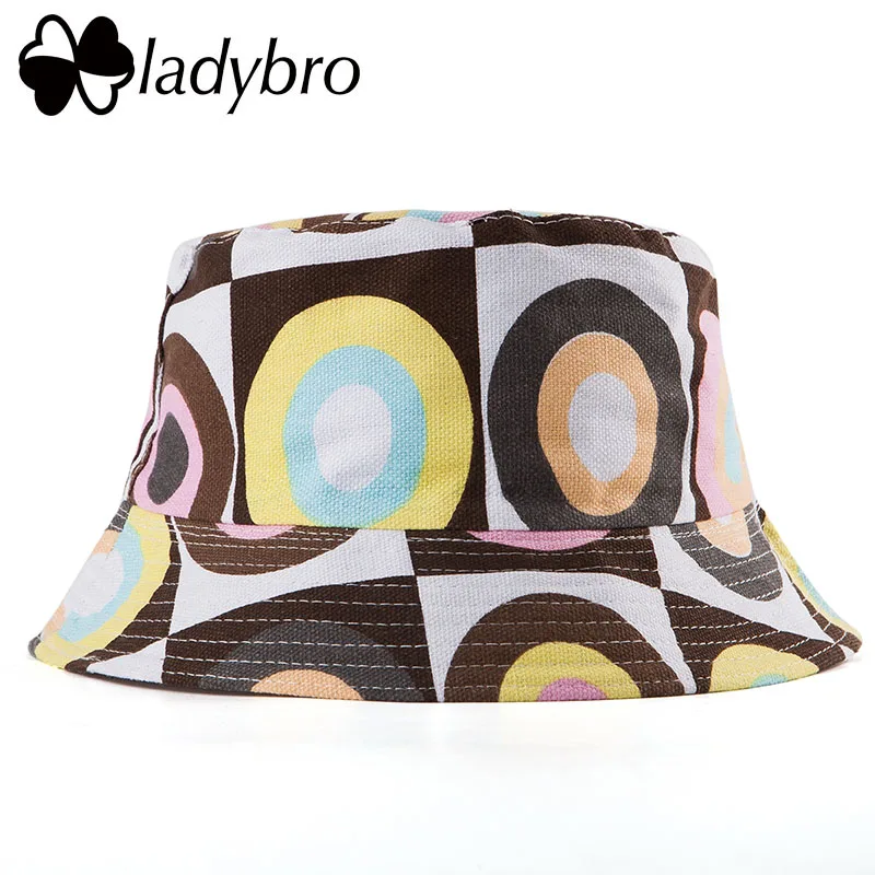 014 geometric Ladybro, осенняя женская шапка, Кепка для мужчин, Панама, плоский верх, женская шляпа от солнца, Мужская Цветочная Кепка, женская летняя кепка в стиле хип-хоп, Bob Chapeau Femme - Цвет: 014 geometric
