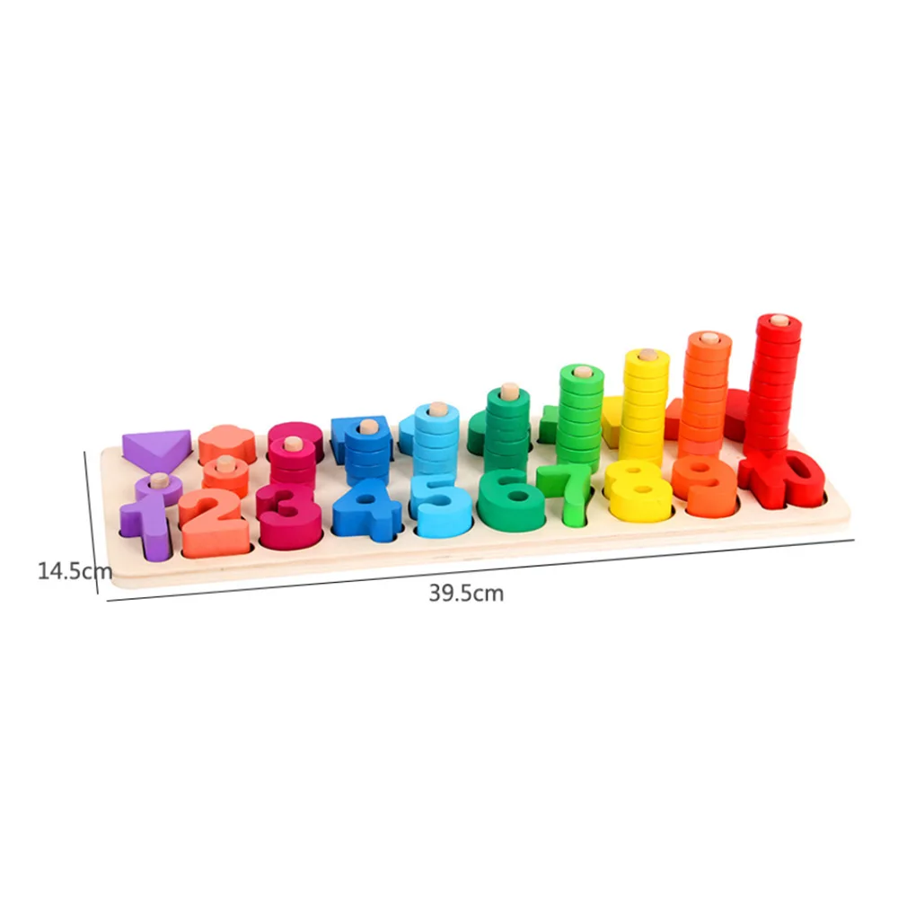 Children Wooden Digital Shape Montessori Materials Learning To Count Numbers Education Matching Match Early Teaching Math Toys | Игрушки и