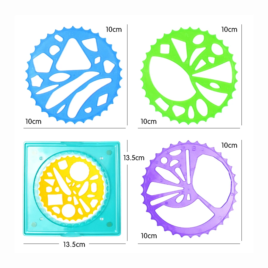 Набор спиральных игрушек Spirograph для рисования сцепляющиеся шестерни и колеса с 6