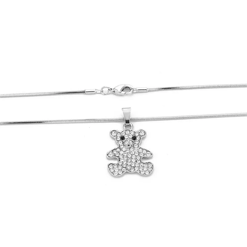 New Arrival Cute Bear Paw Dog Cat Claw Silver Colory Pendant Necklace for Women Romantic Wedding CZ Animal Necklaces | Украшения и