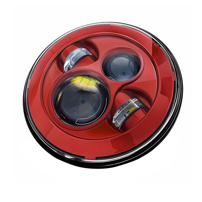 1 шт. красный 7-дюймовый 40 Вт фара мотоциклетный светодиодный налобный фонарь 7