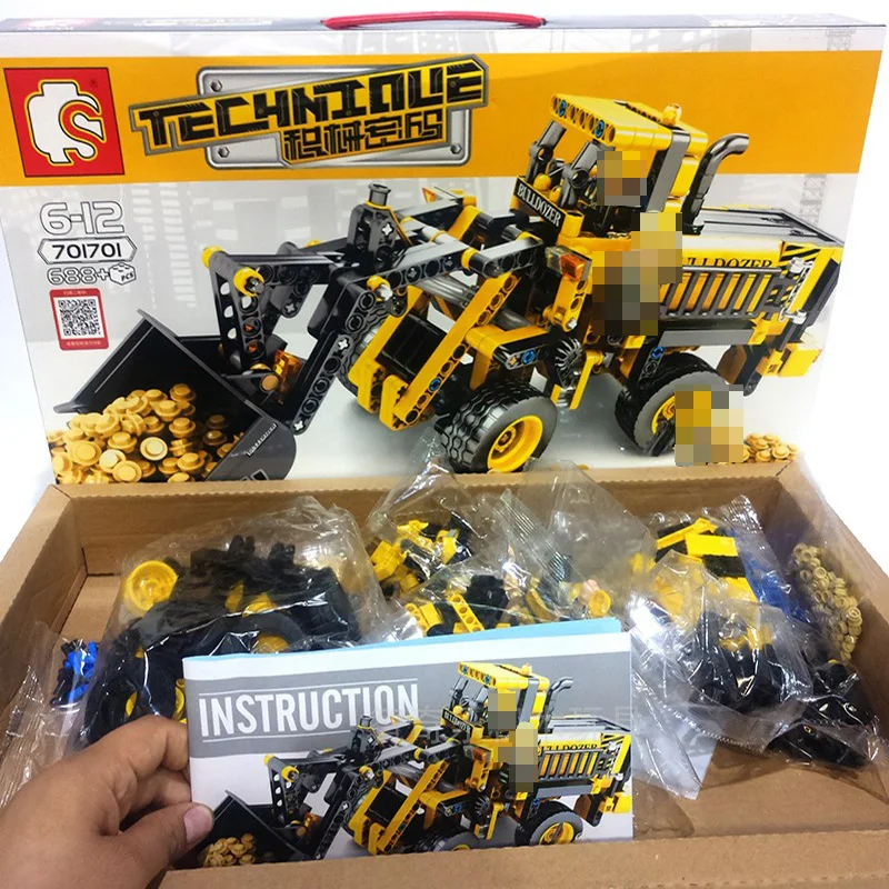 Город экскаватор подъемный кран строительные блоки игрушки совместимы