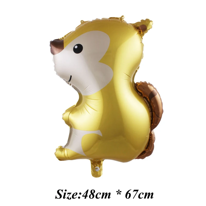 Squirrel 1 шт., лесные воздушные шары из фольги в виде животного, лисы, ежика, белки, енота, украшения для дня рождения, Гелиевый шар, игрушки для малышей - Цвет: Squirrel