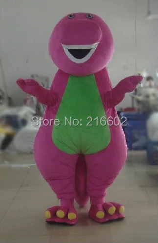 Высококачественные костюмы талисманы для взрослых Барни из мультфильма косплей