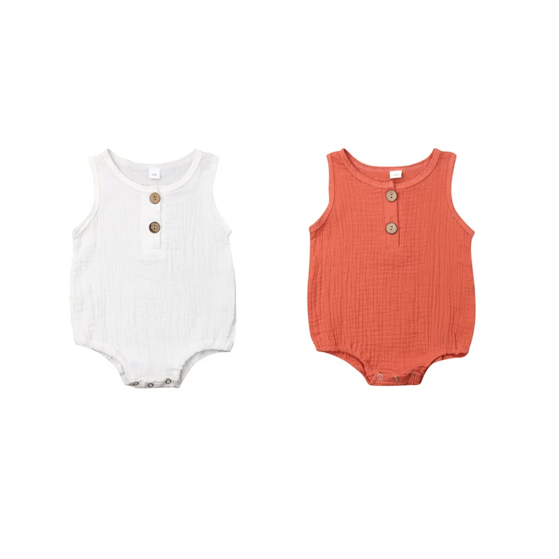 Комбинезон на пуговицах для маленьких мальчиков и девочек однотонный комбинезон