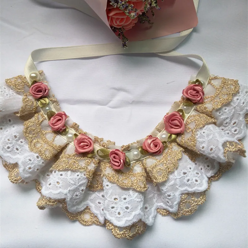 

2019 New PuppyCute Layer Lace Bowknot Pet Collar Bib Dog Cat Necklace Decor Home Pet Fashion Neck Collar Grooming Accessories
