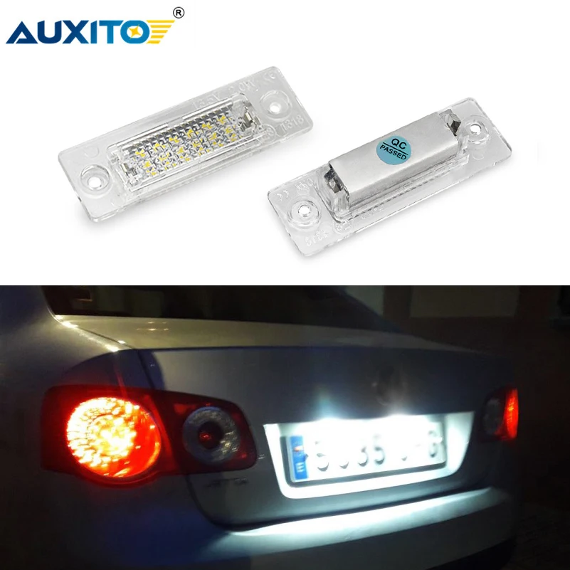 AUXITO 12 В светодиодный светильник для номерного знака автомобиля без ошибок для VW Touran Golf Caddy Jetta MK5 T5 Passat Cimousint SKODA Superb