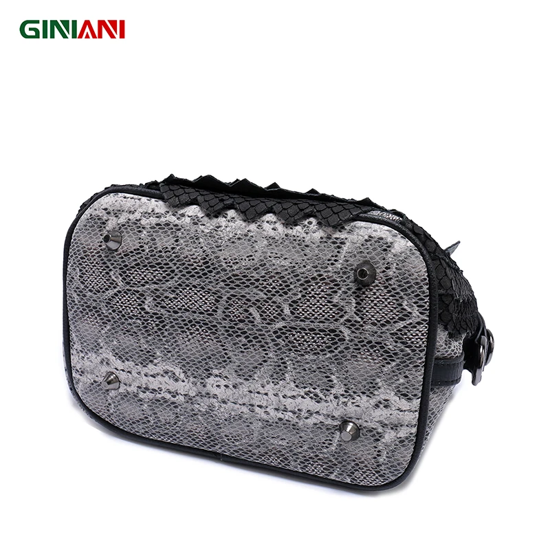 Женская маленькая сумка из натуральной бычьей кожи jiniani змеиной с изображением