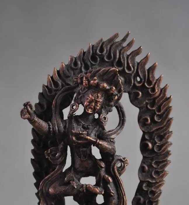 4&quotold Tibet Buddhism bronze Vajrayogini Vajravarahi Dakini Goddess Buddha Statue | Дом и сад