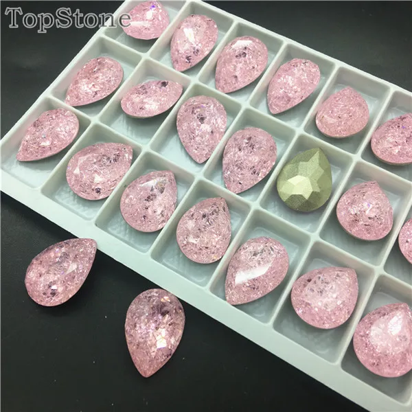 223IC Lt Pink TopStone 13X18 мм 10x14 мм K9 стекло хрустальный Ледяной цветок КАПЛЕВИДНАЯ заостренная задняя часть Необычные каменные капли хрустальные стразы - Цвет: 223IC Lt Pink