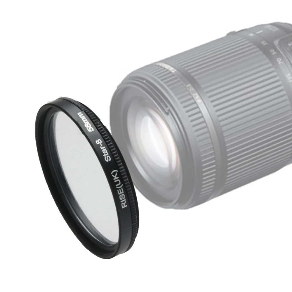 58MM 8 Point Star Filter for Canon EF 18-55mm 50mm 85mm Camera Lens | Электроника