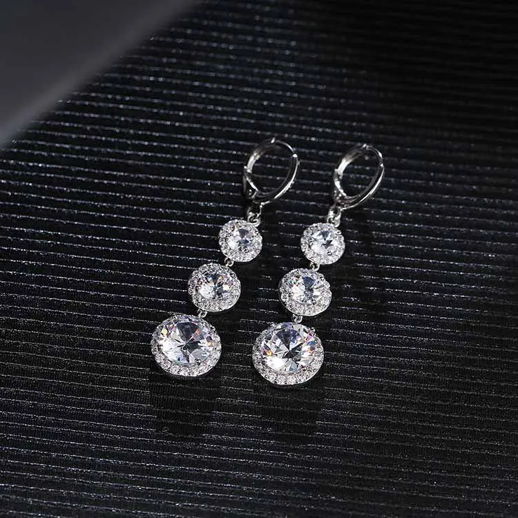 Женский комплект из колье и серёг серебра 925 пробы|jewelry sets women|costume bridal jewelry setsbridal |
