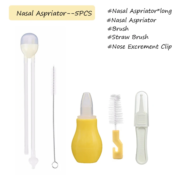 

Newborn baby 6PCS Nasal mouth suction device Kids sucks nose Care Non toxic Silicone Nasal Aspirator Snivel Vacuum Clean Suction