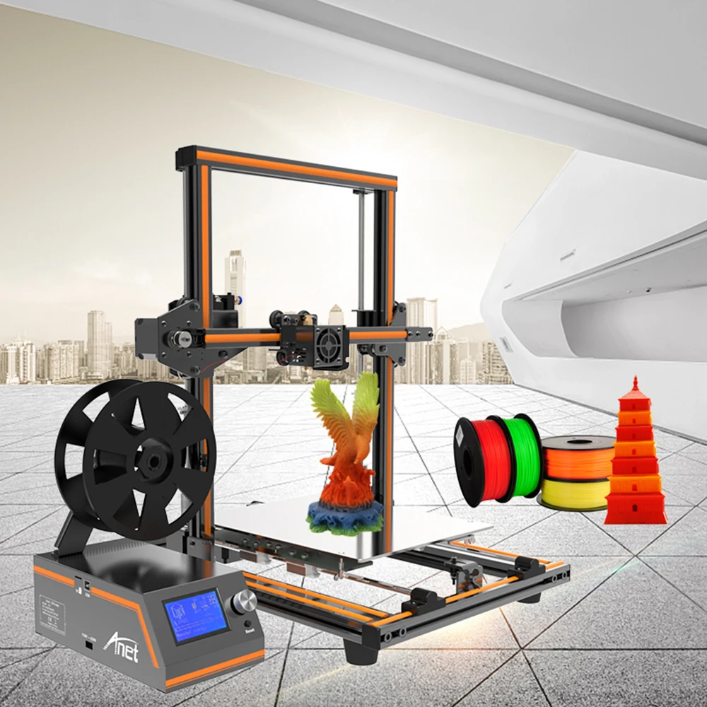 Anet E12 E10 FDM 3d принтер DIY комплект частично собранный алюминиевый сплав рама размера плюс 300*300*400 мм большая нить для 3D печати
