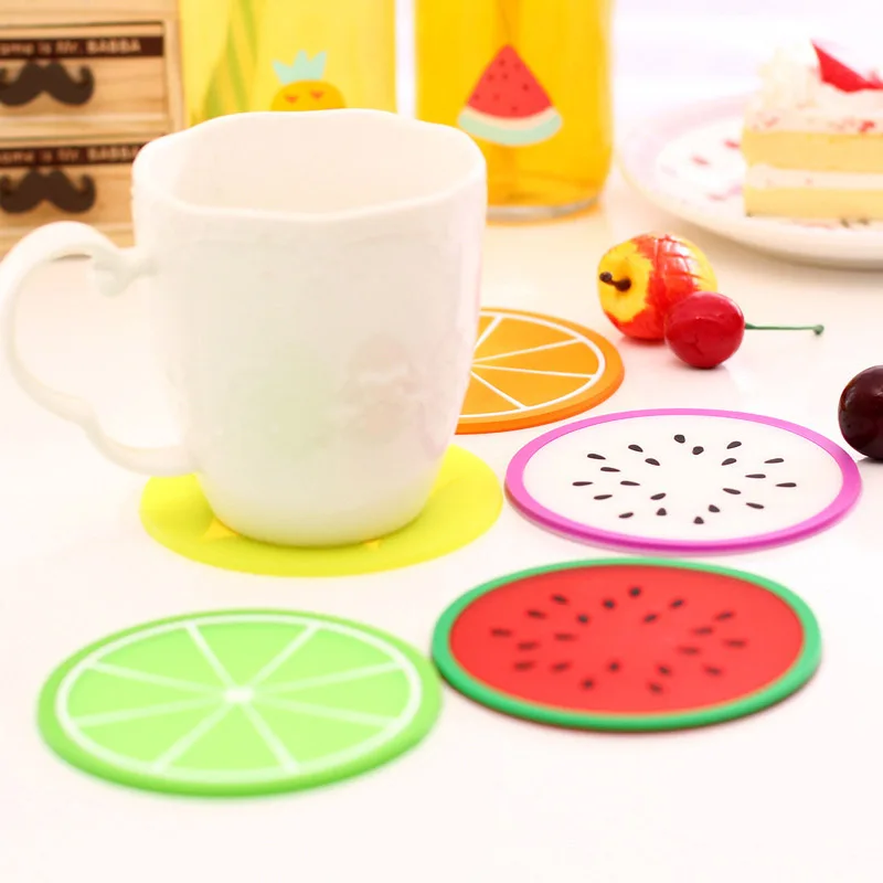 1 шт. креативные резиновые коврики и подставки в форме фруктов Нескользящие