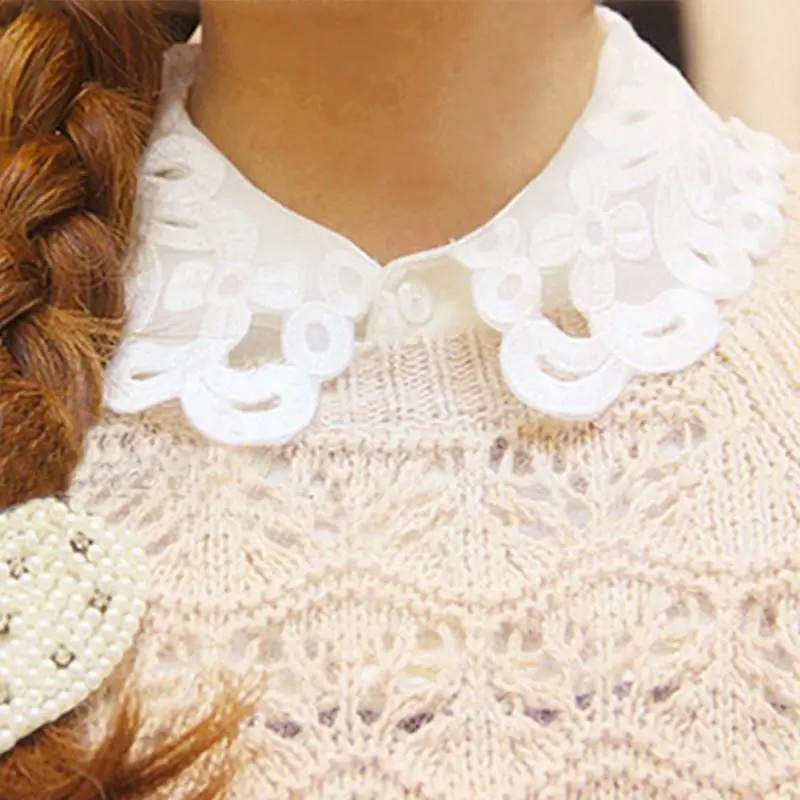 Новая женская блузка с воротником Питер Пэн съемный воротник унисекс галстук|blouse