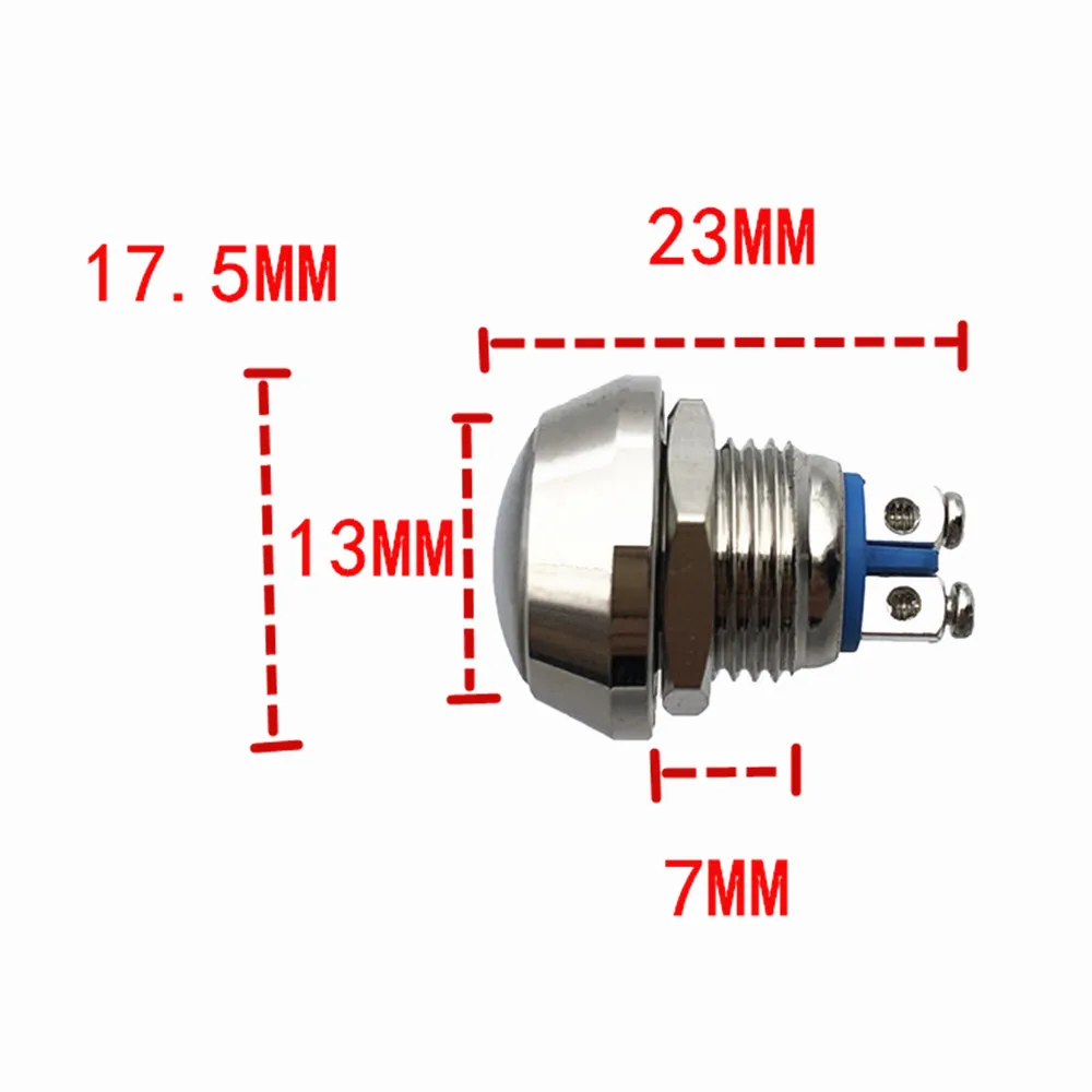 12 мм металлический пуш-ап боты водонепроницаемый никелированная латунь