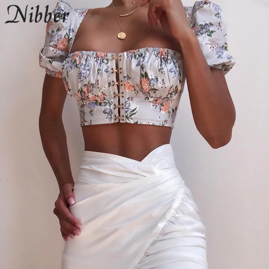 Летняя Сексуальная клубная одежда, укороченный топ, футболка Boho, женские элегантные офисные повседневные рубашки, модные женские уличные футболки